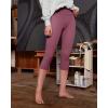 IUGA High Waisted Capri Leggings for Women Workout with Inner Pocket Womens(Pale Red Violet Capris)