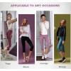 IUGA High Waisted Capri Leggings for Women Workout with Inner Pocket Womens(Pale Red Violet Capris)