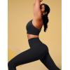 IUGA Invisible Scrunch Butt Lifting Leggings for Women No Front Seam Gym Leggings with Pockets Yoga Pants Tummy Control(Black)
