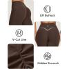 IUGA Invisible Scrunch Butt Lifting Leggings for Women No Front Seam Gym Leggings with Pockets Yoga Pants Tummy Control(Brown)