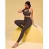 IUGA Invisible Scrunch Butt Lifting Leggings for Women No Front Seam Gym Leggings with Pockets Yoga Pants Tummy Control(Brown)