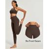 IUGA Invisible Scrunch Butt Lifting Leggings for Women No Front Seam Gym Leggings with Pockets Yoga Pants Tummy Control(Brown)