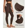 IUGA Invisible Scrunch Butt Lifting Leggings for Women No Front Seam Gym Leggings with Pockets Yoga Pants Tummy Control(Brown)