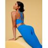 IUGA Invisible Scrunch Butt Lifting Leggings for Women No Front Seam Gym Leggings with Pockets Yoga Pants Tummy Control(Cobalt Blue)