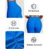 IUGA Invisible Scrunch Butt Lifting Leggings for Women No Front Seam Gym Leggings with Pockets Yoga Pants Tummy Control(Cobalt Blue)