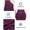 IUGA Invisible Scrunch Butt Lifting Leggings for Women No Front Seam Gym Leggings with Pockets Yoga Pants Tummy Control(Dark Volet)