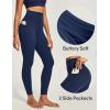 IUGA Invisible Scrunch Butt Lifting Leggings for Women No Front Seam Gym Leggings with Pockets Yoga Pants Tummy Control(Navy Blue)
