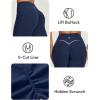 IUGA Invisible Scrunch Butt Lifting Leggings for Women No Front Seam Gym Leggings with Pockets Yoga Pants Tummy Control(Navy Blue)