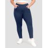 IUGA Plus Size Jeans Stretchy Jeans High Waisted Jeggings for Women Tummy Control Pull on Skinny Jean Leggings Trendy Casual Dark Blue