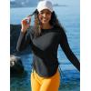 IUGA Rash Guard for Women UPF 50+ Long Sleeve Sun Shirts Swim Shirts for Women Lightweight UV Protection Shirts Hiking Tops(Black)