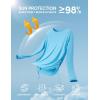 IUGA Rash Guard for Women UPF 50+ Long Sleeve Sun Shirts Swim Shirts for Women Lightweight UV Protection Shirts Hiking Tops(Light Blue)