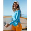 IUGA Rash Guard for Women UPF 50+ Long Sleeve Sun Shirts Swim Shirts for Women Lightweight UV Protection Shirts Hiking Tops(Light Blue)
