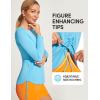 IUGA Rash Guard for Women UPF 50+ Long Sleeve Sun Shirts Swim Shirts for Women Lightweight UV Protection Shirts Hiking Tops(Light Blue)