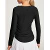 IUGA Rash Guard for Women with Pockets UPF 50+ SPF Shirts for Women Long Sleeve UV Sun Protection Clothing Hiking Swim Shirt(Black)