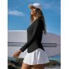 IUGA Rash Guard for Women with Pockets UPF 50+ SPF Shirts for Women Long Sleeve UV Sun Protection Clothing Hiking Swim Shirt(Black)