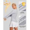 IUGA Rash Guard for Women with Pockets UPF 50+ SPF Shirts for Women Long Sleeve UV Sun Protection Clothing Hiking Swim Shirt(Grey)