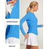 IUGA Rash Guard for Women with Pockets UPF 50+ SPF Shirts for Women Long Sleeve UV Sun Protection Clothing Hiking Swim Shirt(Sea Blue)