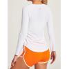 IUGA Rash Guard for Women with Pockets UPF 50+ SPF Shirts for Women Long Sleeve UV Sun Protection Clothing Hiking Swim Shirt(White)