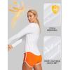 IUGA Rash Guard for Women with Pockets UPF 50+ SPF Shirts for Women Long Sleeve UV Sun Protection Clothing Hiking Swim Shirt(White)