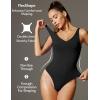 IUGA Shapewear Bodysuits for Women Tummy Control Slimming Tank Top Bodysuit Deep V Neck Sexy Sleeveless Body Suit(Black)