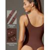 IUGA Shapewear Bodysuits for Women Tummy Control Slimming Tank Top Bodysuit Deep V Neck Sexy Sleeveless Body Suit(Brownie)