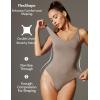 IUGA Shapewear Bodysuits for Women Tummy Control Slimming Tank Top Bodysuit Deep V Neck Sexy Sleeveless Body Suit(Sand)