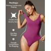 IUGA Shapewear Bodysuits for Women Tummy Control Slimming Tank Top Bodysuit Deep V Neck Sexy Sleeveless Body Suit(Violet Red)