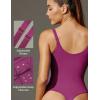 IUGA Shapewear Bodysuits for Women Tummy Control Slimming Tank Top Bodysuit Deep V Neck Sexy Sleeveless Body Suit(Violet Red)
