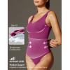 IUGA Shapewear Bodysuits for Women Tummy Control Slimming Tank Top Bodysuit Deep V Neck Sexy Sleeveless Body Suit(Violet Red)