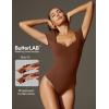 IUGA Short Sleeve Bodysuit for Women Tummy Control Body Suit Sweetheart Neckline Going Out Tops(Brownie)