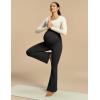 IUGA Soft Maternity Pants for Women Yoga Maternity Leggings with Pockets Dressy Maternity Clothes Over The Belly(Black)