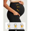 IUGA Soft Maternity Pants for Women Yoga Maternity Leggings with Pockets Dressy Maternity Clothes Over The Belly(Black)