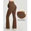 IUGA Soft Maternity Pants for Women Yoga Maternity Leggings with Pockets Dressy Maternity Clothes Over The Belly(Brown)
