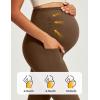 IUGA Soft Maternity Pants for Women Yoga Maternity Leggings with Pockets Dressy Maternity Clothes Over The Belly(Brown)
