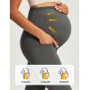 IUGA Soft Maternity Pants for Women Yoga Maternity Leggings with Pockets Dressy Maternity Clothes Over The Belly(Dark Grey)
