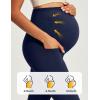 IUGA Soft Maternity Pants for Women Yoga Maternity Leggings with Pockets Dressy Maternity Clothes Over The Belly(Midnight Blue)
