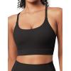 IUGA Sports Bras for Women Strappy Sports Bra Racerback Padded Workout Yoga Gym Y Back Tops with Removable Pads(Black)