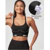 IUGA Sports Bras for Women Strappy Sports Bra Racerback Padded Workout Yoga Gym Y Back Tops with Removable Pads(Black)