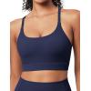 IUGA Sports Bras for Women Strappy Sports Bra Racerback Padded Workout Yoga Gym Y Back Tops with Removable Pads(Blue)