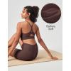 IUGA Sports Bras for Women Strappy Sports Bra Racerback Padded Workout Yoga Gym Y Back Tops with Removable Pads(Brown)