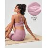 IUGA Sports Bras for Women Strappy Sports Bra Racerback Padded Workout Yoga Gym Y Back Tops with Removable Pads(Pink)