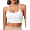 IUGA Sports Bras for Women Strappy Sports Bra Racerback Padded Workout Yoga Gym Y Back Tops with Removable Pads(White)