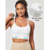 IUGA Sports Bras for Women Strappy Sports Bra Racerback Padded Workout Yoga Gym Y Back Tops with Removable Pads(White)