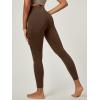 IUGA Water Resistant Fleece Lined Leggings Women Warm Winter Thermal Pants with Pockets for Hiking Yoga(Brown)
