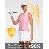 IUGA Women’s Golf Shirts Sleeveless UPF 50+ Tennis Athletic Polo Shirts for Women with Collar Quick Dry Tank Tops, Pink, M