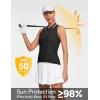 IUGA Women’s Golf Shirts Sleeveless UPF 50+ Tennis Athletic Polo Shirts for Women with Collar Quick Dry Tank Tops(Black)