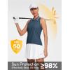 IUGA Women’s Golf Shirts Sleeveless UPF 50+ Tennis Athletic Polo Shirts for Women with Collar Quick Dry Tank Tops(Sea Blue)
