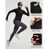 IUGA Workout Thermal Shirts for Women Turtleneck Long Sleeve Fleece Lined Tops Winter Running Gear with 2 Side Pockets(Black)