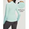 IUGA Workout Thermal Shirts for Women Turtleneck Long Sleeve Fleece Lined Tops Winter Running Gear with 2 Side Pockets(Light Green)