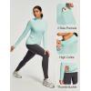 IUGA Workout Thermal Shirts for Women Turtleneck Long Sleeve Fleece Lined Tops Winter Running Gear with 2 Side Pockets(Light Green)